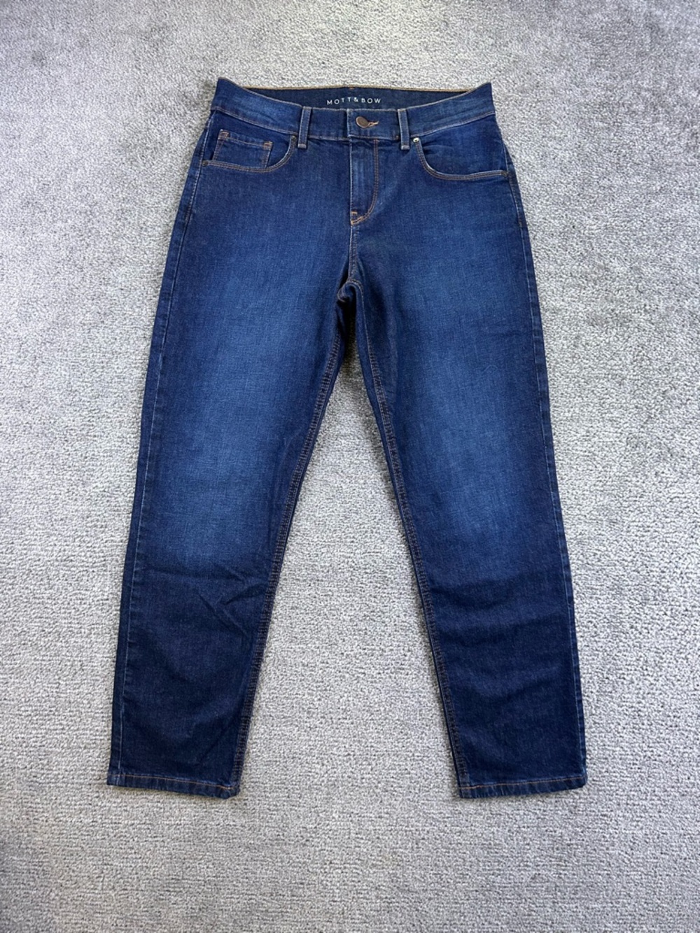 Mott & Bow Slim Fit Jeans Boyfriend Stretch 27x28 Dark Wash Indigo Blue Stretch